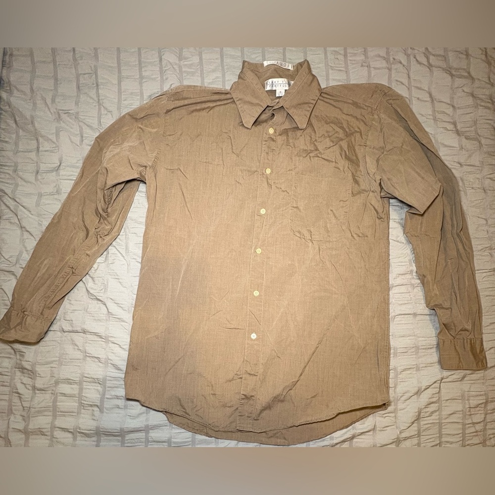 Perry Ellis Men's Brown Button-Up Shirt